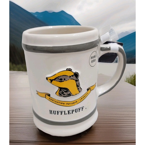 Rae Dunn Other - NEW Rae Dunn Harry Potter Hogwarts School‎ Hufflepuff Coffee Mug Double Sided